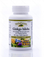 Natural Factors Ginkgo Biloba (60 mg,  120 Capsules)