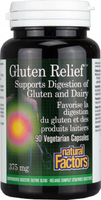 Natural Factors Gluten Relief Supports Digestion of Gluten and Dairy (90 Vegetarian Capsules 375 mg)