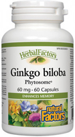 Natural Factors Herbal Factors Ginkgo Biloba Phytosome (60 mg,  60 Capsules)