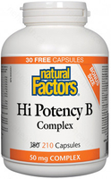Natural Factors Hi Potency B Complex (50 mg,  210 Capsules)