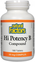 Natural Factors Hi Potency B Compound (50 mg Complex,  180 Tablets)