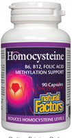Natural Factors Homocysteine Formula B6,  B12,  Folic Acid (90 Capsules)