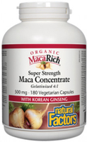 Natural Factors MacaRich Maca Concentrate (500 mg,  180 Vegetarian Capsules)