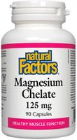Natural Factors Magnesium Chelate (125 mg,  90 Capsules)