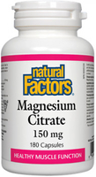 Natural Factors Magnesium Citrate (150 mg,  180 Capsules)