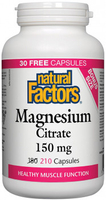 Natural Factors Magnesium Citrate (150 mg,  210 Capsules)