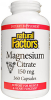 Natural Factors Magnesium Citrate (150 mg,  360 Capsules)