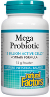 Natural Factors Mega Probiotic (12 Billion Active Cells,  75 g Powder)