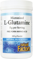 Natural Factors Micronised L-Glutamine Powder (5 g Per Serving,  300g)