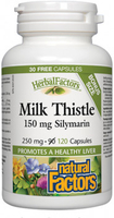 Natural Factors Milk Thistle (150 mg Silymarin, 120 Capsules)