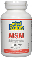 Natural Factors MSM Methyl-Sulfonyl-Methane (1000 mg,  180 Capsules)