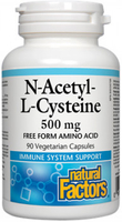 Natural Factors N-Acetyl L-Cysteine (500 mg,  90 Vegetarian Capsules)