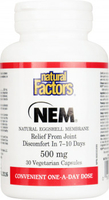 Natural Factors NEM Natural Eggshell Membrane (500 mg,  30 Vegetarian Capsules)
