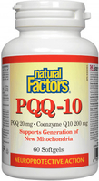 Natural Factors PQQ-10 (PQQ 20 mg,  CoQ10 200 mg,  60 Softgels)