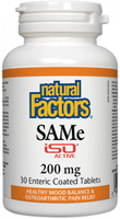 Natural Factors SAMe ISO Active (Joint and Mood Support,  200 mg,  30 Enteric Coated Tablets)