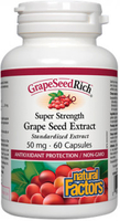 Natural Factors Super Strength Grape Seed Extract (50 mg,  60 Capsules)