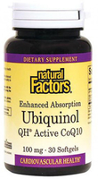 Natural Factors Ubiquinol QH Active CoQ10 (100 mg,  30 Softgels)