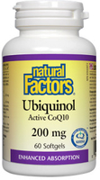 Natural Factors Ubiquinol QH Active CoQ10 (200 mg,  60 Softgels)