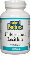 Natural Factors Unbleached Lecithin (1200 mg,  90 Softgels)