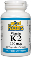 Natural Factors Vitamin K2 (60 Vegetarian Capsules)