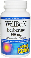 Natural Factors WellBetX Berberine (500 mg,  60 Vegetarian Capsules)