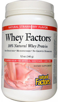 Natural Factors Whey Factors (Strawberry Flavor,  340g)