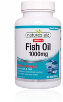 Natures Aid Omega-3 Fish Oil (1000 mg,  180 Capsules)