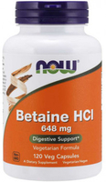 Now® Betaine HCl (648 mg,  120 Vegetarian Capsules)