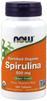 Now® Certified Organic Spirulina (500 mg,  100 Tablets)