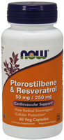 Now Foods Pterostilbene & Resveratrol (60 Vegetarian Capsules)