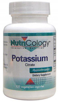 NutriCology Allergy Research Potassium Citrate (120 Vegetable Capsules)
