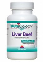 Nutricology Liver Beef Natural Glandular (125 Vegetarian Capsules)