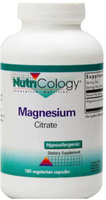 Nutricology Magnesium Citrate (180 Vegetarian Capsules)