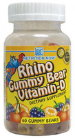 Nutrition Now Rhino Gummy Vitamin D3 (60 Gummy Bears)