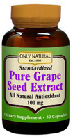 Only Natural Grape Seed Extract (100 mg,  60 Capsules)