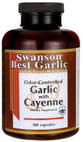 Swanson Best Garlic Odour-Controlled Garlic with Cayenne (200 Capsules)