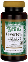 Swanson Feverfew Extract (Minimum 0.5% Parthenolides,  500 mg,  60 Capsules)
