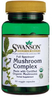 Swanson Full Spectrum® 7 Mushroom Complex (with Certified Organic Mushrooms,  60 Vegetarian Capsules)