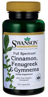 Swanson Full Spectrum® Cinnamon,  Fenugreek & Gymnema,  with True Ceylon Cinnamon (120 Capsules)