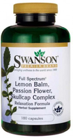 Swanson Full Spectrum® Lemon Balm,  Passion Flower,  Skullcap Complex (180 Capsules)