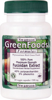 Swanson GreenFoods 100% Pure Fucoidan Brown Seaweed Extract (500 mg,  60 Vegetarian Capsules,  Maximum Strength)