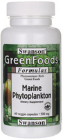 Swanson GreenFoods Formulas Marine Phytoplankton (500 mg,  60 Vegetarian Capsules)