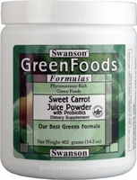 Swanson GreenFoods Sweet Carrot Juice Powder (402g,  5 billion probiotic organisms per serving)