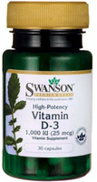 Swanson High-Potency Vitamin D3 (1000 IU,  30 Capsules)