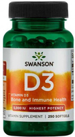 Swanson High Potency Vitamin D3 (5000 IU,  250 Softgels)