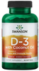 Swanson Highest Potency Vitamin D-3 with Coconut Oil (5000 IU,  60 Softgels)