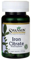 Swanson Iron Citrate (25 mg,  60 Vegetarian Capsules)