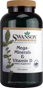Swanson Mega Minerals with Vitamin D (250 Tablets)