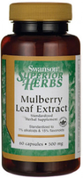 Swanson Mulberry Leaf Extract (Standardised to 1% Alkaloids & 15% Flavonoids,  500 mg,  60 Capsules)