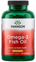 Swanson Omega-3 Fish Oil (Lemon Flavour,  150 Softgels)
